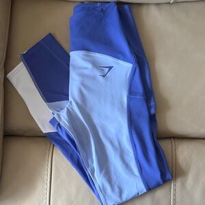 New! Blue and White Gym shark Leggings